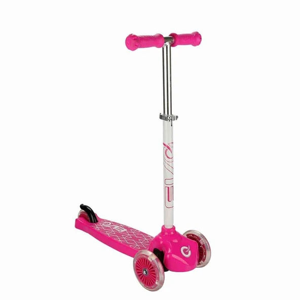 Evo Işıklı 3 Tekerlekli Pembe Scooter - 1