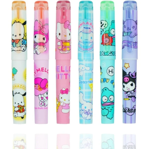 6'lı Fosforlu Kalem Seti - Hello Kitty Kuromi ve Arkadaşları ürün görseli