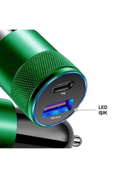 MTL 38W PD+USB Çift Portlu Qualcomm QC 4.0 Hızlı Araç Şarj Cihazı MT-A1834 - 3