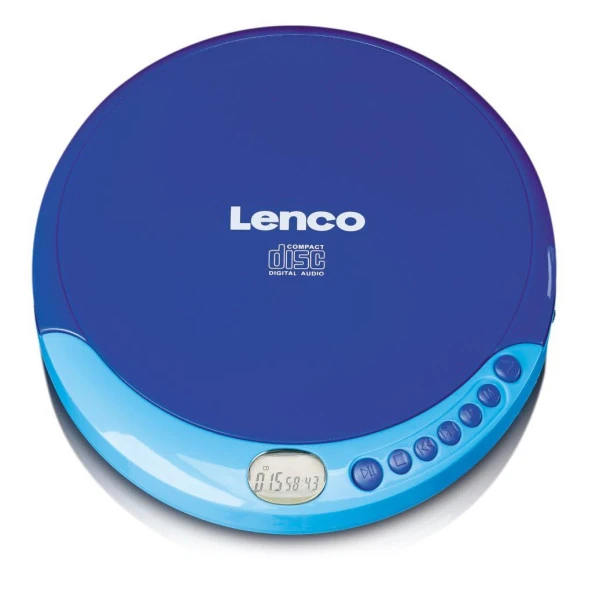Lenco Taşınabilir CD Çalar Discman Şarj Özellikli Mavi CD-011 BU
