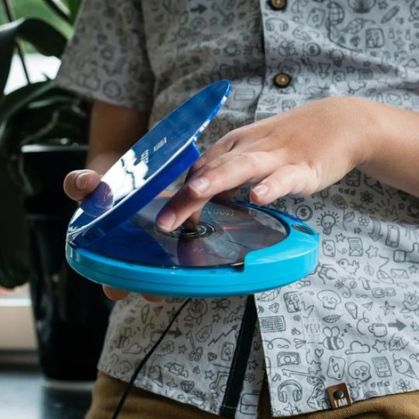 Lenco Taşınabilir CD Çalar Discman Şarj Özellikli Mavi CD-011 BU - 6