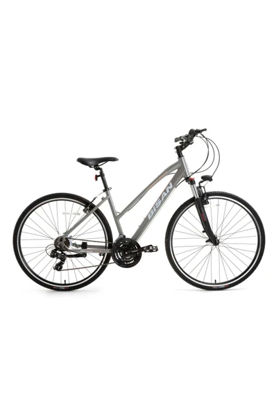 8200 TREKKİNG BİSİKLETİ 45 CM V 700C 21 VİTES AÇIK METALİK GRİ BEYAZ PEMBE - 1