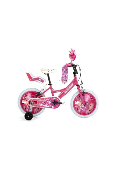 BİSAN ROSE ÇOCUK BİSİKLETİ 26 CM V FREN 16 JANT 1 VİTES METALİK PEMBE PEMBE - 1
