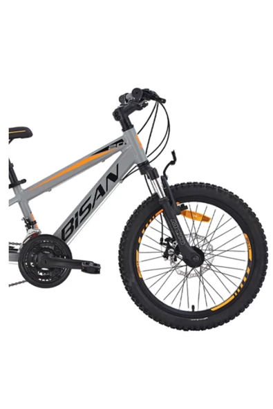 BİSAN COOPER ÇOCUK BİSİKLETİ 28 CM MD 20 JANT 21 VİTES AÇIK GRİ SİYAH TURUNCU - 2