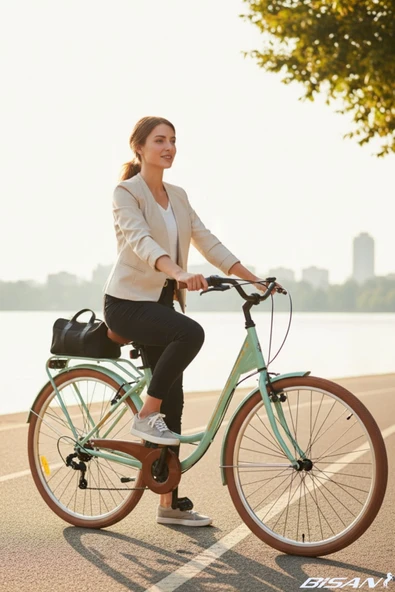 Bisan SORRENTO-S ŞEHİR BİSİKLETİ 44 CM V 26 JANT SHIMANO TOURNEY 7 VİTES ÇAĞLA YEŞİLİ GOLD ürün görseli 1