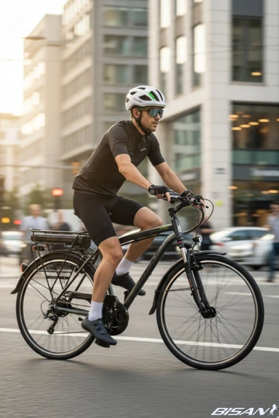 Bisan BİSAN COMET ELEKTRİKLİ BİSİKLET 52 CM V 28 JANT 21 VİTES PARLAK GRİ SARI ürün görseli