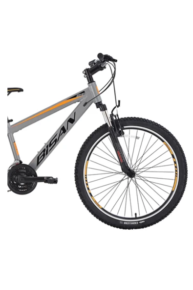 Bisan BİSAN COOPER DAĞ BİSİKLETİ 37 CM V 27.5 JANT 21 VİTES AÇIK GRİ SİYAH TURUNCU - Resim 2
