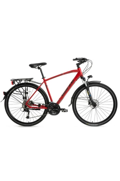 BİSAN 8500 CİTY ŞEHİR BİSİKLETİ 50 CM HİDROLİK DİSK 28 JANT 27 VİTES MAT KIRMIZI SİYAH - 1