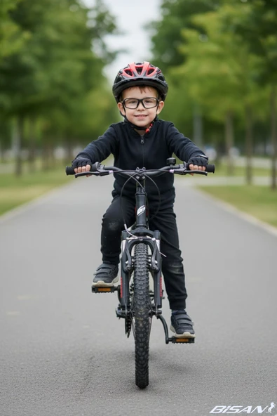 Bisan BUFFALO ÇOCUK BİSİKLETİ 20 JANT ÇELİK KADRO 28 CM V-FREN 18 VİTES MAT SİYAH KIRMIZI (6-8 YAŞ) - Resim 4