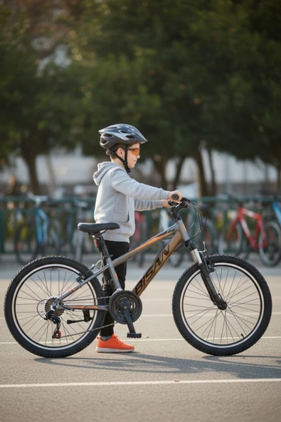 Bisan BİSAN COOPER ÇOCUK BİSİKLETİ 28 CM V 20 JANT 21 VİTES FÜME SİYAH TURUNCU - Resim 3