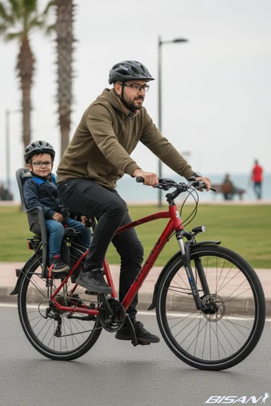 Bisan BİSAN 8500 CİTY ŞEHİR BİSİKLETİ 50 CM HİDROLİK DİSK 28 JANT 27 VİTES MAT KIRMIZI SİYAH - Resim 2