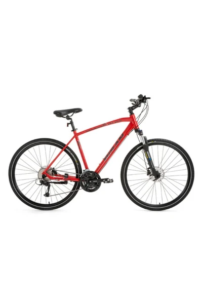BİSAN 8500 TREKKİNG BİSİKLETİ 54 CM HİDROLİK DİSK 28 JANT 27 VİTES MAT KIRMIZI SİYAH - 1