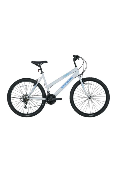 BİSAN SENTIERO KADIN DAĞ BİSİKLETİ 42CM V 24 JANT 21 VİTES METALİK BEYAZ MAVİ - 1