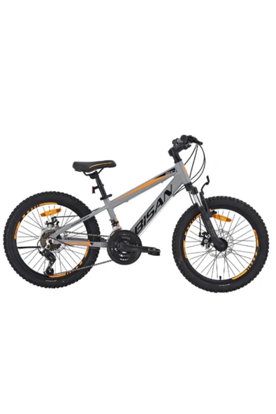 BİSAN COOPER ÇOCUK BİSİKLETİ 28 CM MD 20 JANT 21 VİTES AÇIK GRİ SİYAH TURUNCU - 1