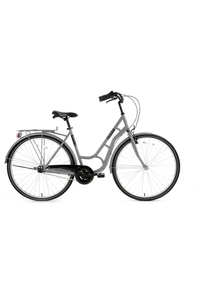Bisan AMBIANCE KADIN ŞEHİR BİSİKLETİ 51CM V 28 JANT 3 VİTES GRİ SİYAH ürün görseli 1