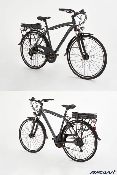 Bisan BİSAN COMET ELEKTRİKLİ BİSİKLET 48 CM V 26 JANT 21 VİTES PARLAK GRİ SARI - Resim 7