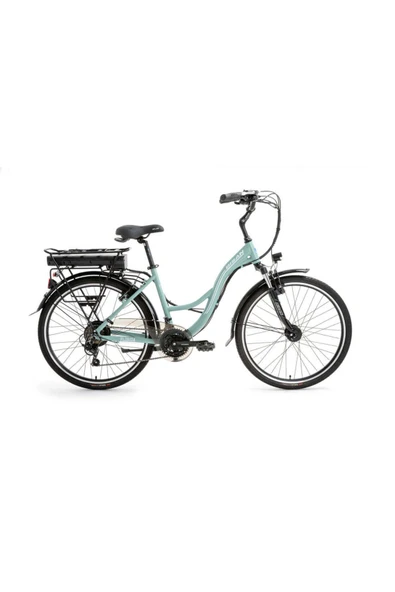 BİSAN FLORİDA ELEKTRİKLİ BİSİKLET 43 CM V 26 JANT 21 VİTES ÇAĞLA YEŞİLİ BEYAZ - 1