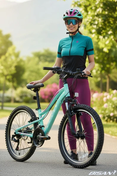 Bisan Gazelle Dağ Bisikleti 35 Cm V 26 Jant 21 Vites Turkuaz Koyu Pembe - Resim 3