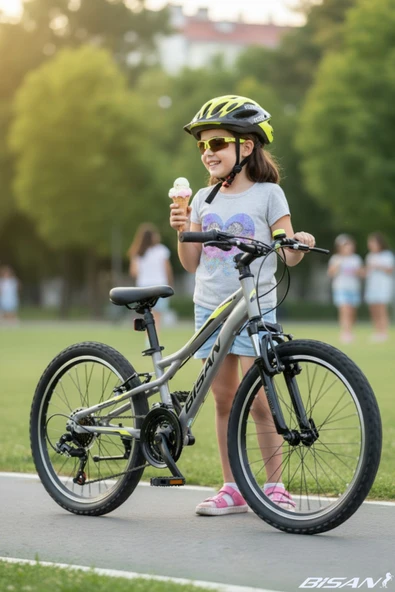 Bisan BİSAN BUFFALO ÇOCUK BİSİKLETİ 28 CM V 20 JANT 18 VİTES AÇIK GRİ SİYAH SARI - Resim 2