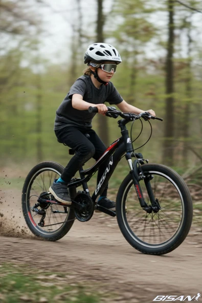 Bisan BUFFALO ÇOCUK BİSİKLETİ 24 JANT ÇELİK KADRO 30CM V-FREN 18 VİTES MAT SİYAH KIRMIZI (7-12 YAŞ) ürün görseli