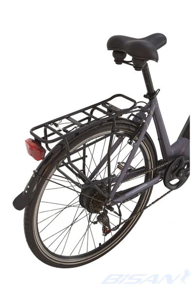 BİSAN MOON ELEKTRİKLİ BİSİKLET 47 CM V 700C JANT 7 VİTES METALİK GRİ SİYAH - 2