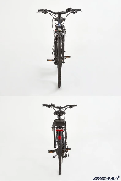 Bisan BİSAN COMET ELEKTRİKLİ BİSİKLET 48 CM V 26 JANT 21 VİTES PARLAK GRİ SARI - Resim 6