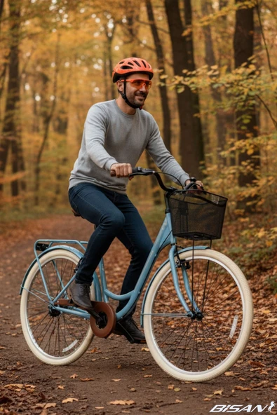 Bisan BİSAN SORRENTO ŞEHİR BİSİKLETİ 44 CM V 28 JANT 3 VİTES BEBEK MAVİSİ SİLVER - Resim 2