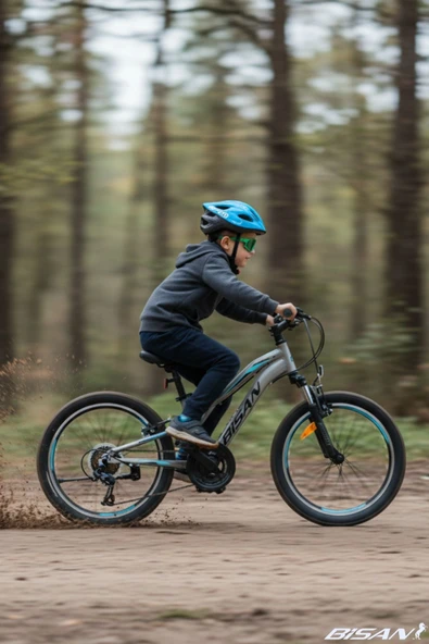 Bisan BUFFALO ÇOCUK BİSİKLETİ 20 JANT 28 CM ÇELİK KADRO V FREN 18 VİTES AÇIK GRİ - MAVİ (6-8 YAŞ) - Resim 2