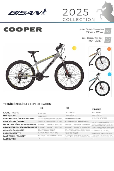 Bisan BİSAN COOPER ÇOCUK BİSİKLETİ 30 CM V 24 JANT 21 VİTES FÜME SİYAH MAVİ - Resim 5