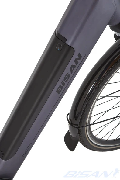 Bisan MOON ELEKTRİKLİ BİSİKLET 47 CM V 700C JANT 7 VİTES METALİK GRİ SİYAH - Resim 6