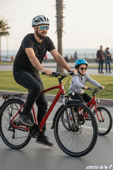 Bisan BİSAN 8500 CİTY ŞEHİR BİSİKLETİ 50 CM HİDROLİK DİSK 28 JANT 27 VİTES MAT KIRMIZI SİYAH - Resim 7