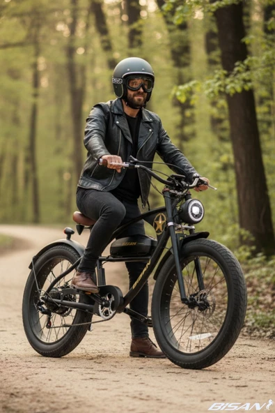 Bisan Rider Elektrikli Bisiklet 46 Cm Disk Fren 26 Jant 7 Vites Mat Siyah - Resim 2