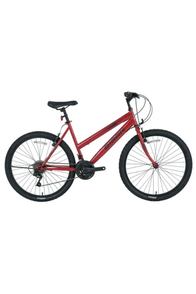 BİSAN SENTIERO KADIN DAĞ BİSİKLETİ 42CM V 24 JANT 21 VİTES METALİK KIRMIZI SİYAH - 1