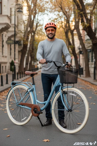 Bisan BİSAN SORRENTO ŞEHİR BİSİKLETİ 44 CM V 28 JANT 3 VİTES BEBEK MAVİSİ SİLVER ürün görseli 1