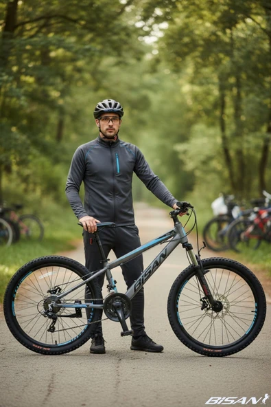 Bisan COOPER DAĞ BİSİKLETİ 37 CM KADRO HİDROLİK DİSK FREN 27.5 JANT 21 VİTES FÜME SİYAH MAVİ ürün görseli 1