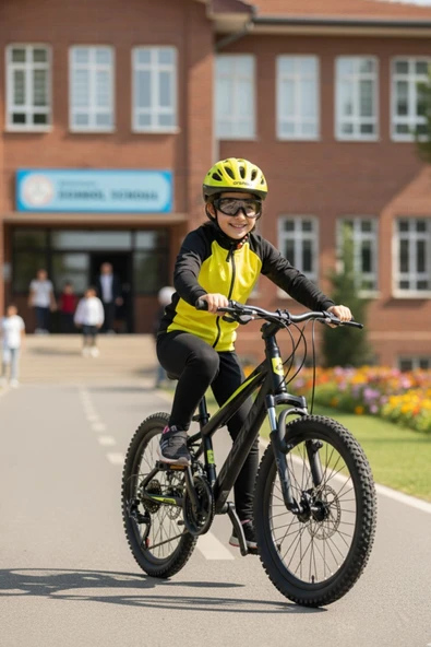 Bisan COOPER 20 JANT ÇOCUK BİSİKLETİ 28 CM MEKANİK DİSK 21 VİTES MAT SİYAH SARI (5-8 YAŞ) - Resim 4