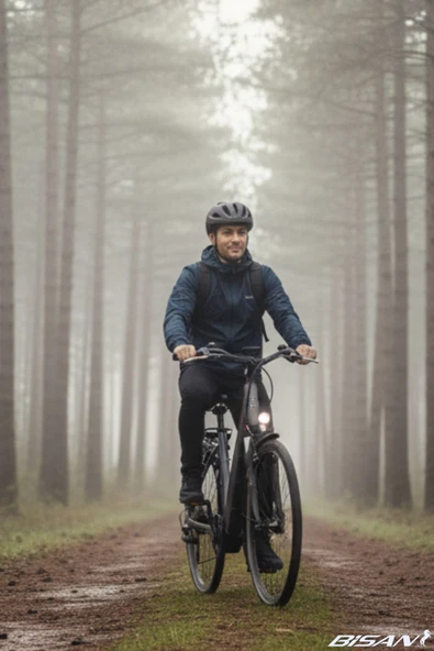 Bisan MOON ELEKTRİKLİ BİSİKLET 47 CM V 700C JANT 7 VİTES METALİK GRİ SİYAH - Resim 3