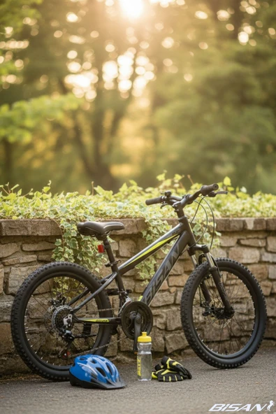 Bisan COOPER 20 JANT ÇOCUK BİSİKLETİ 28 CM MEKANİK DİSK 21 VİTES MAT SİYAH SARI (5-8 YAŞ) ürün görseli 1