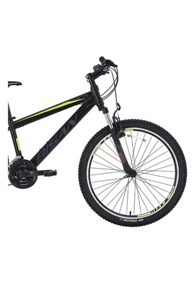Bisan BİSAN COOPER DAĞ BİSİKLETİ 35 CM V 26 JANT 21 VİTES MAT SİYAH SARI - Resim 2