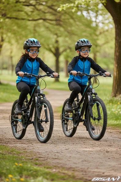 Bisan BUFFALO ÇOCUK BİSİKLETİ 28 CM V FREN 20 JANT 18 VİTES MAT SİYAH MAVİ (6-8 YAŞ) - Resim 4