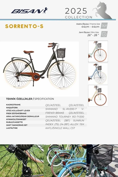 Bisan BİSAN SORRENTO-S ŞEHİR BİSİKLETİ 44 CM V 28 JANT 7 VİTES YEŞİL SİLVER - Resim 7