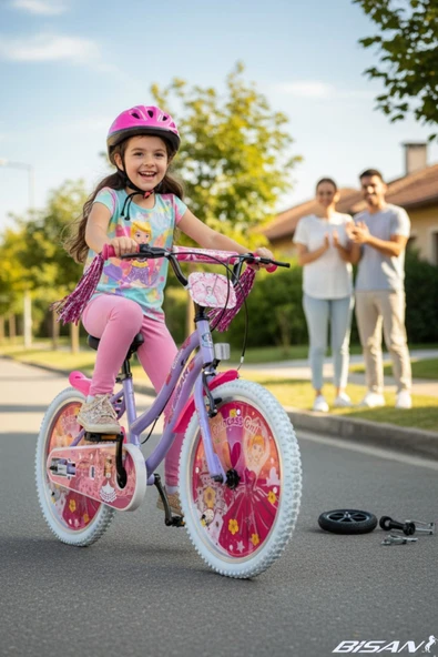 Bisan BİSAN QUEEN ÇOCUK BİSİKLETİ 30 CM V FREN 20 JANT 1 VİTES METALİK LİLA PEMBE - Resim 2