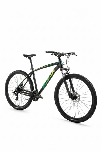 Bisan MTX 7200 Dağ Bisikleti 29 Jant 48 cm Alüminyum Kadro Mekanik Disk Fren 24 Vites Mat Siyah-Yeşil - Resim 6