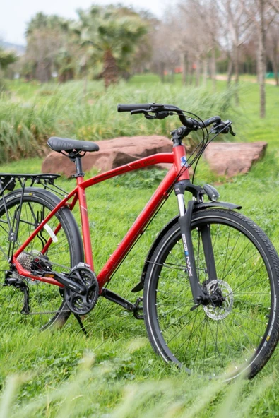 Bisan BİSAN 8500 CİTY Şehir Bisikleti 46 CM HİDROLİK DİSK 28 JANT 27 VİTES MAT KIRMIZI SİYAH ürün görseli 1