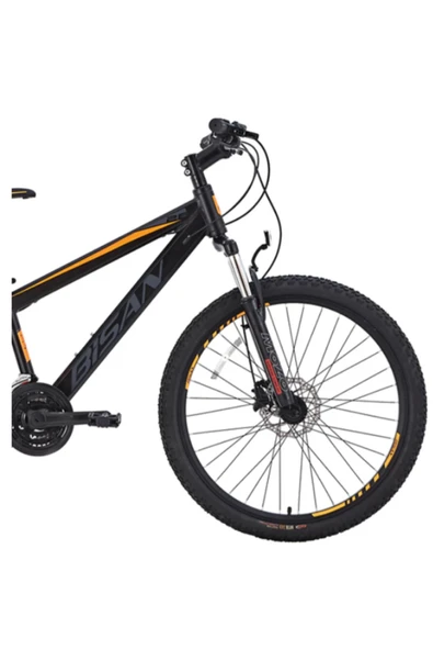 Bisan BİSAN COOPER DAĞ BİSİKLETİ 37 CM HD 27.5 JANT 21 VİTES MAT SİYAH TURUNCU - Resim 2