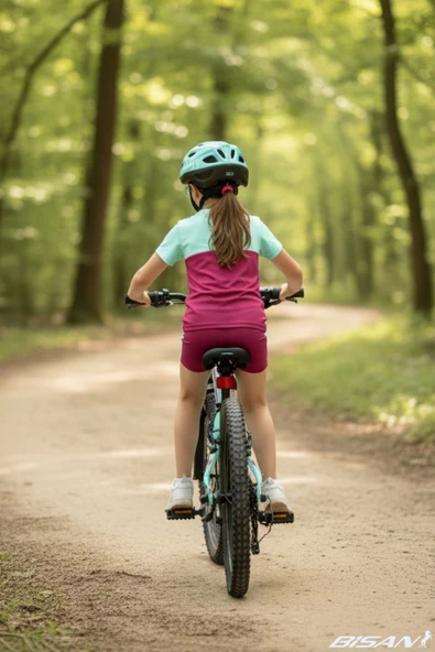 Bisan Gazelle Çocuk Bisikleti 28 Cm V 20 Jant 18 Vites Turkuaz Koyu Pembe - Resim 3