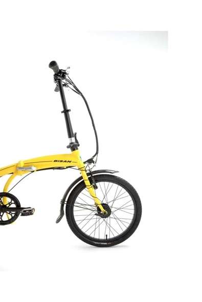 BİSAN PRİME ELEKTRİKLİ KATLANIR BİSİKLET 32 CM V 20 JANT 7 VİTES CAT SARI SİYAH - 3