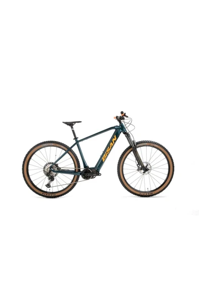 BİSAN ENVİOUS DEORE ELEKTRİKLİ BİSİKLET 39,5 CM DİSK FREN 27,5 JANT 12 VİTES PETROL YEŞİLİ TURUNCU - 1