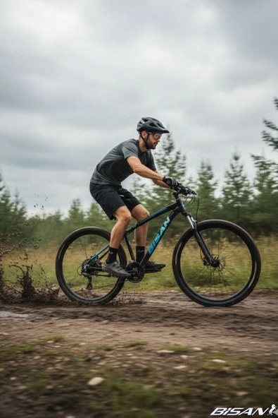 Bisan MTX 7200 Dağ Bisikleti 27,5 Jant Alüminyum 43 Kadro MD 24 Vites Mat Siyah-Mavi - Resim 2