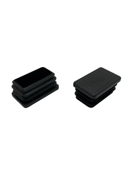 Dikdörtgen Demir Profil İç Tapa Geçme Plastik Ayak Geçme Koruma Plastiği(40MM x 30MM)(SİYAH) Siyah 40mm x 30mm SİYAH - 2 ADET - 4